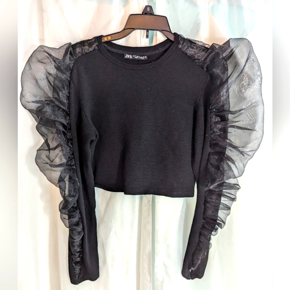 Zara Ruched Sleeves Top